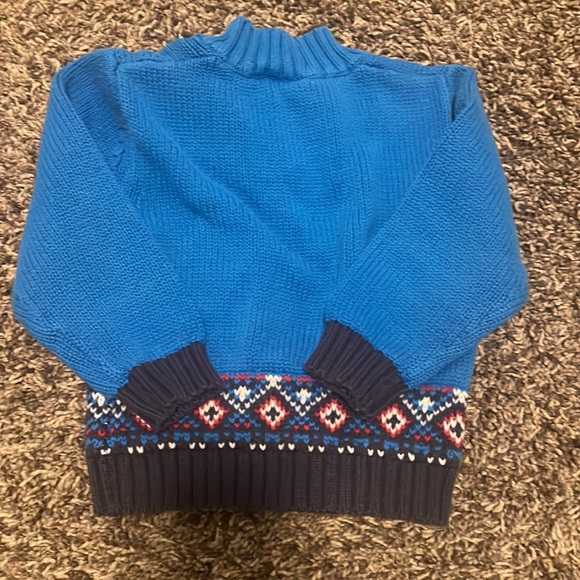 Blue patterned winter sweater, size 92 (12 months) - Picture 2 of 3
